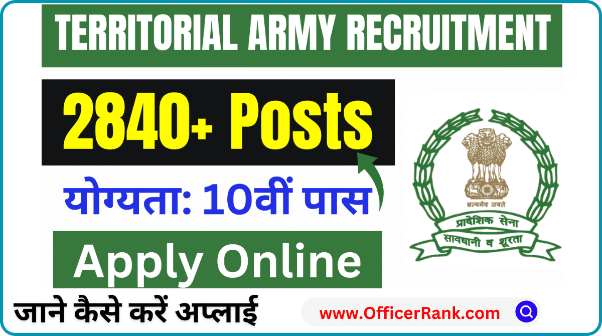 Territorial Army Bharti 2024 Online Apply for 2847 Posts